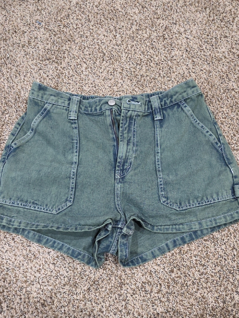 wild fable Olive Green Denim Utility Shorts